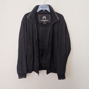 WEATHERPROOF Suede Black Zip Up Jacket